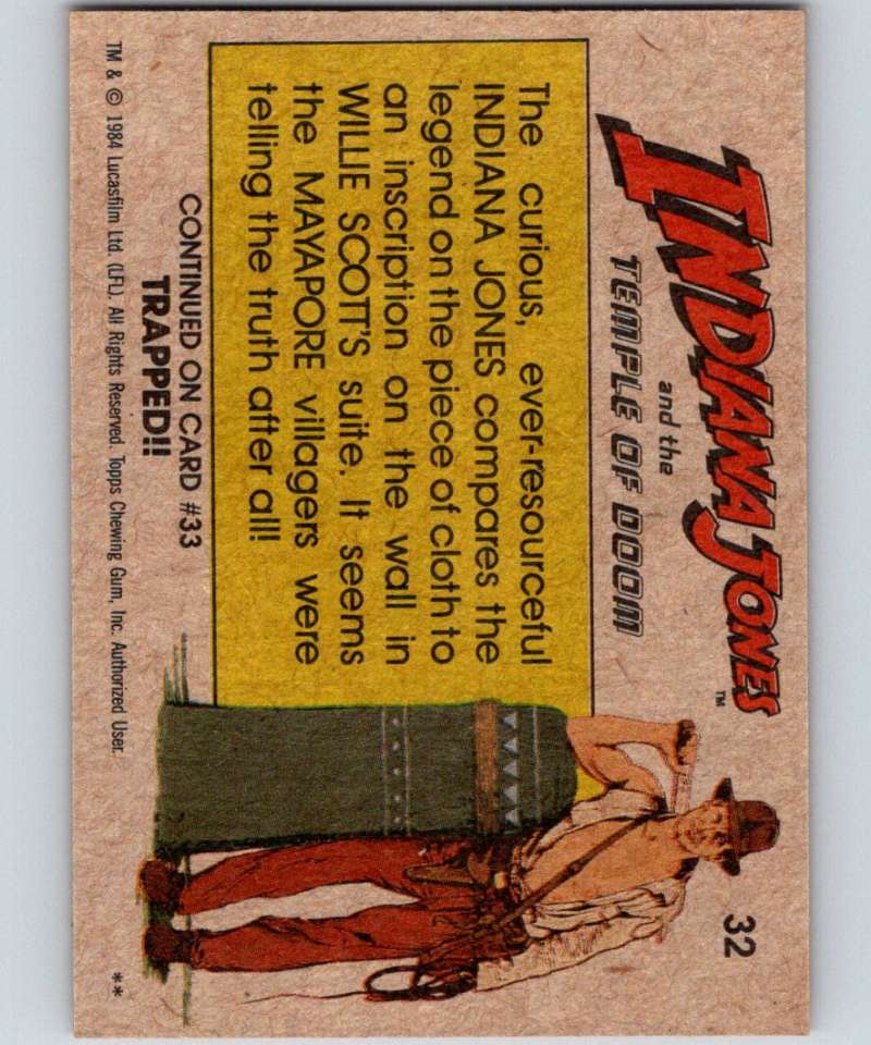 1984 Topps Indiana Jones and the Temple of Doom #32 The Discovery Image 2