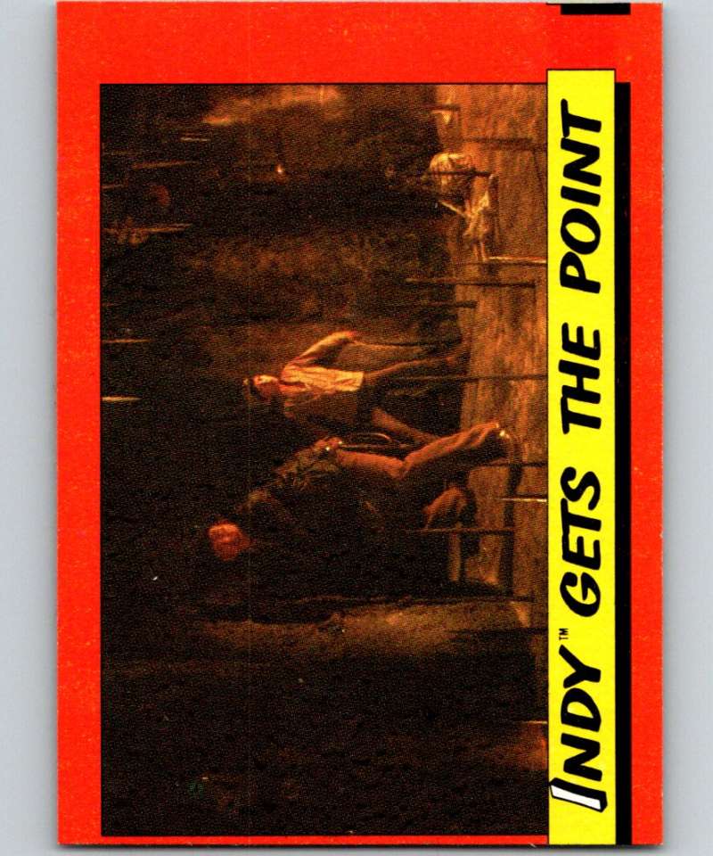 1984 Topps Indiana Jones and the Temple of Doom #34 Indy Gets the Point Image 1