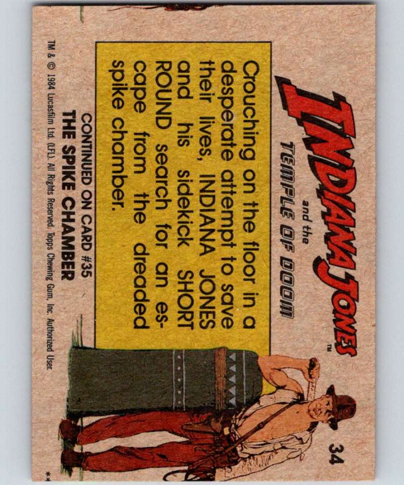 1984 Topps Indiana Jones and the Temple of Doom #34 Indy Gets the Point Image 2