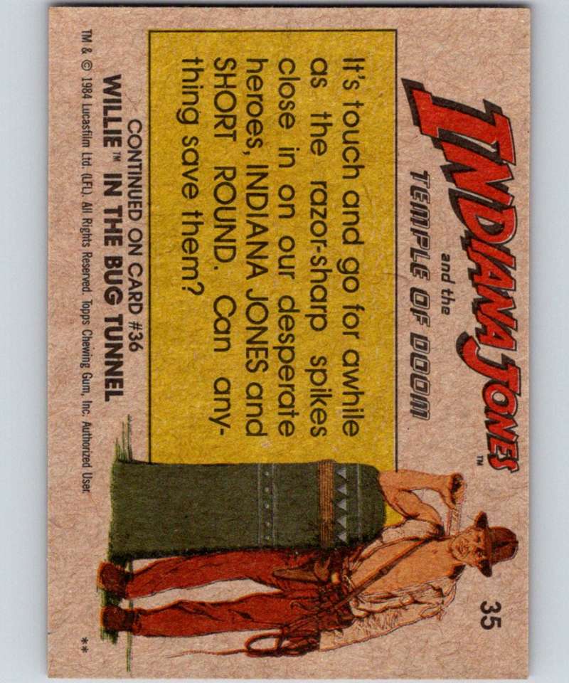 1984 Topps Indiana Jones and the Temple of Doom #35 The Spike Chamber Image 2