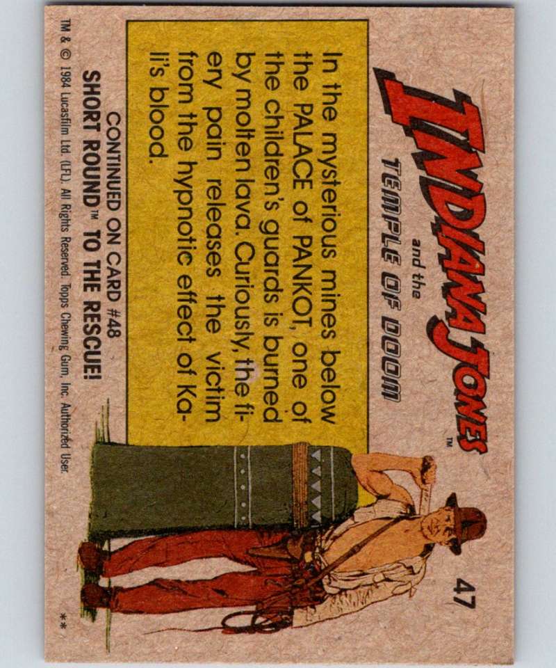1984 Topps Indiana Jones and the Temple of Doom #47 The Burning Image 2