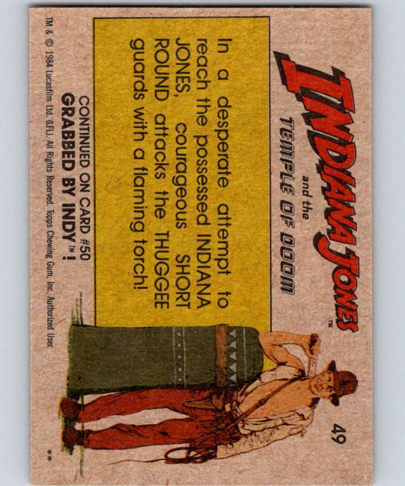 1984 Topps Indiana Jones and the Temple of Doom #49 Attacking the Guards Image 2