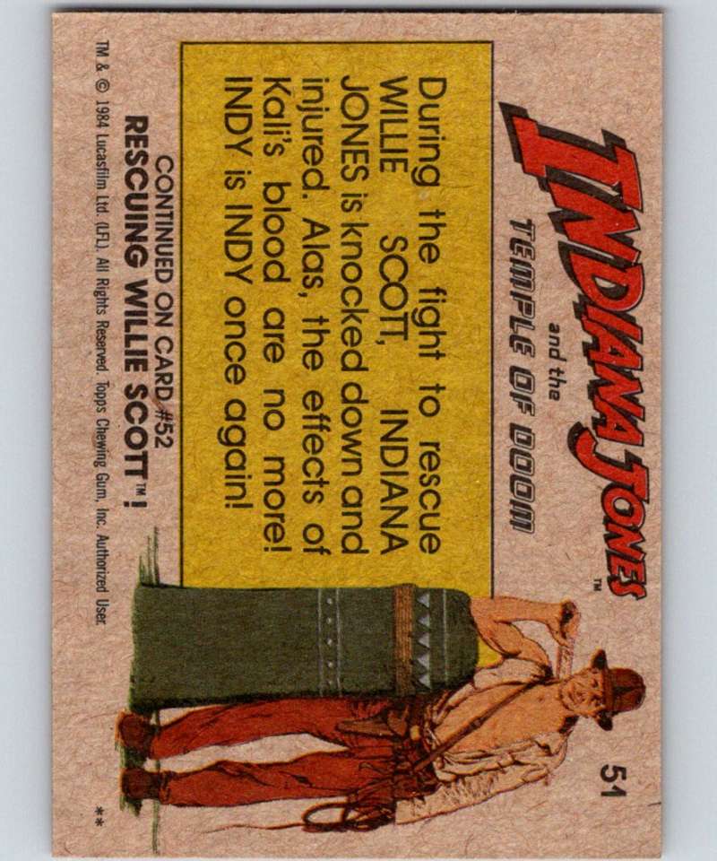 1984 Topps Indiana Jones and the Temple of Doom #51 Indy is Revived!