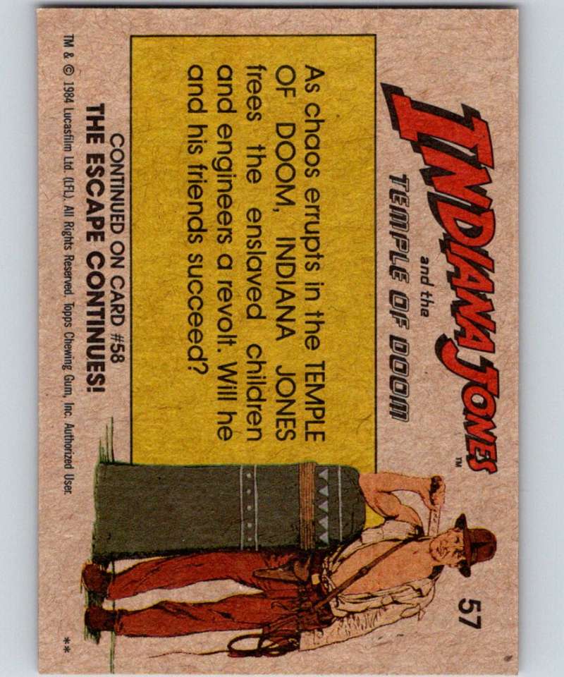 1984 Topps Indiana Jones and the Temple of Doom #57 Freeing the Children Image 2