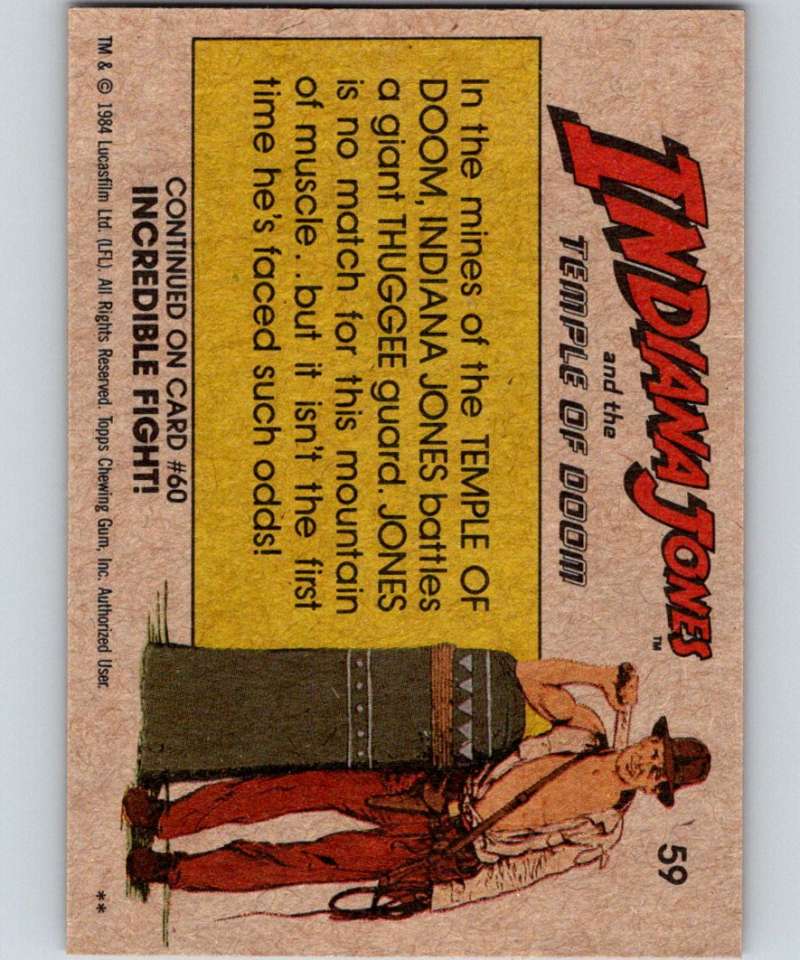 1984 Topps Indiana Jones and the Temple of Doom #59 The Giant Thuggee Image 2