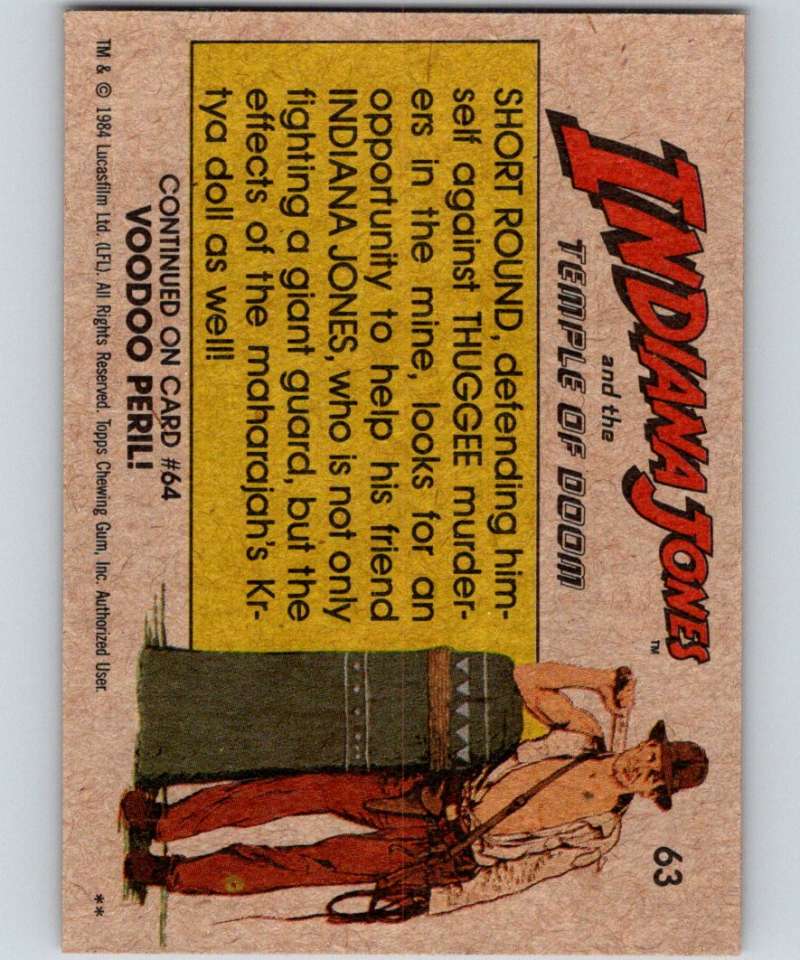 1984 Topps Indiana Jones and the Temple of Doom #63 Short Round's Chance!