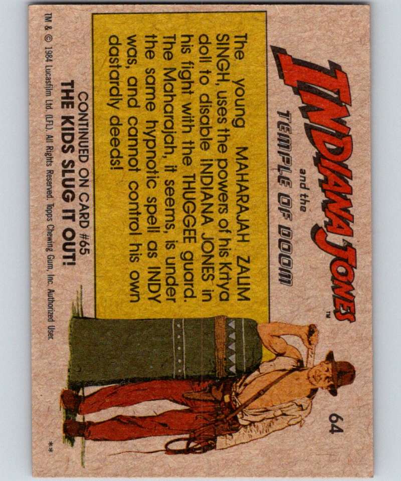 1984 Topps Indiana Jones and the Temple of Doom #64 Voodoo Peril! Image 2