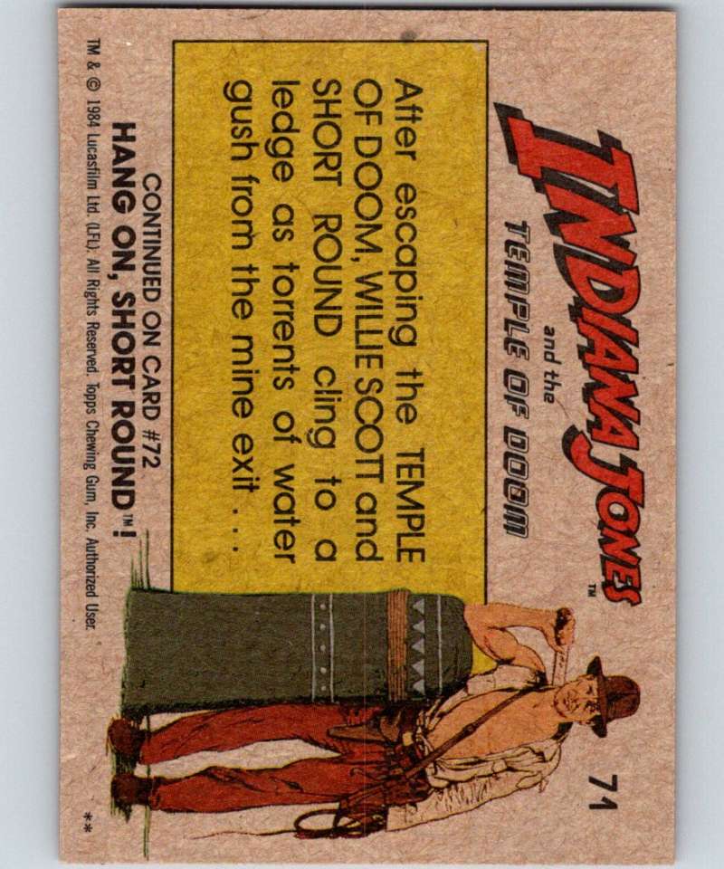 1984 Topps Indiana Jones and the Temple of Doom #71 Deadly Torrents Image 2