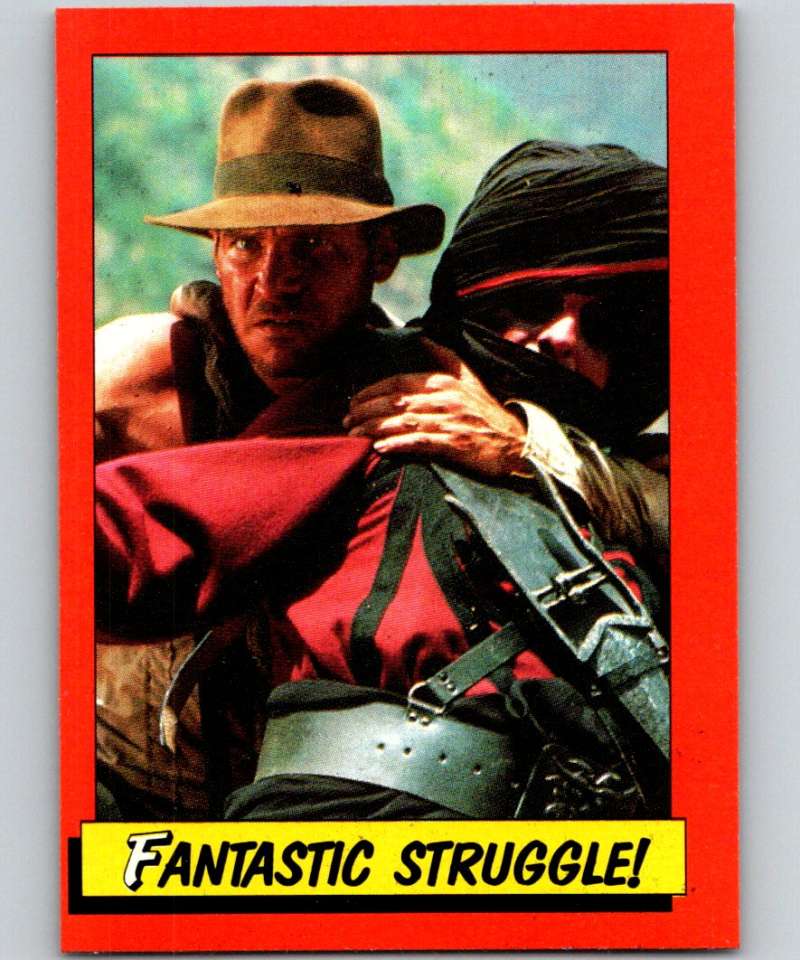 1984 Topps Indiana Jones and the Temple of Doom #77 Fantastic Struggle Image 1