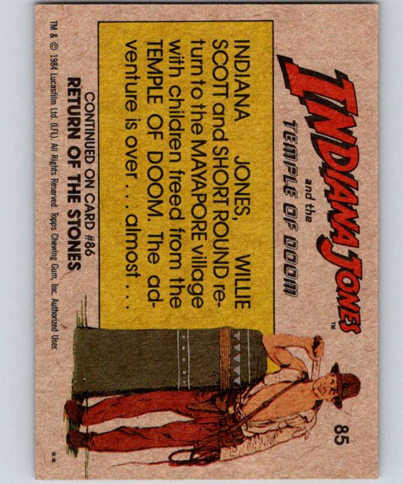1984 Topps Indiana Jones and the Temple of Doom #85 A Day of Rejoicing Image 2