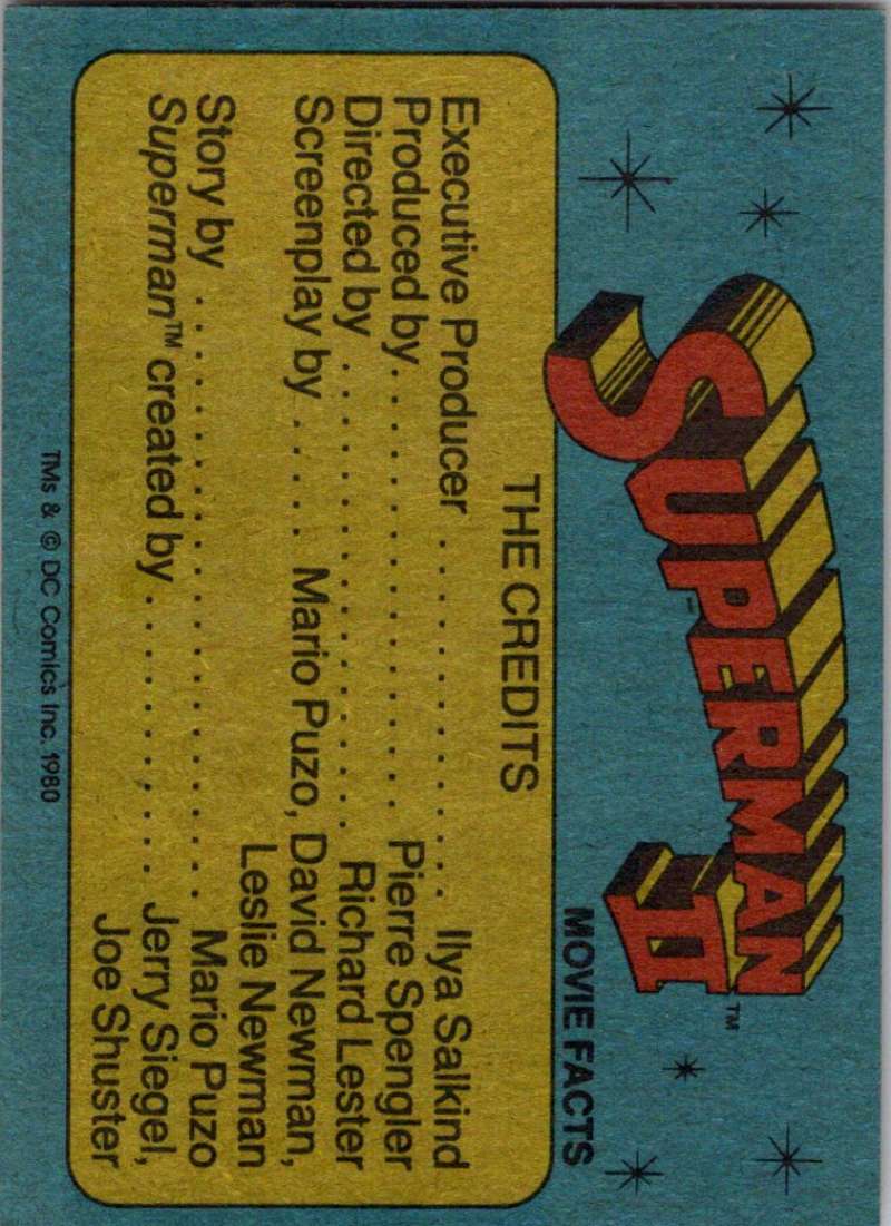 1980 Topps Superman II #11 Young Jimmy Olsen Image 2