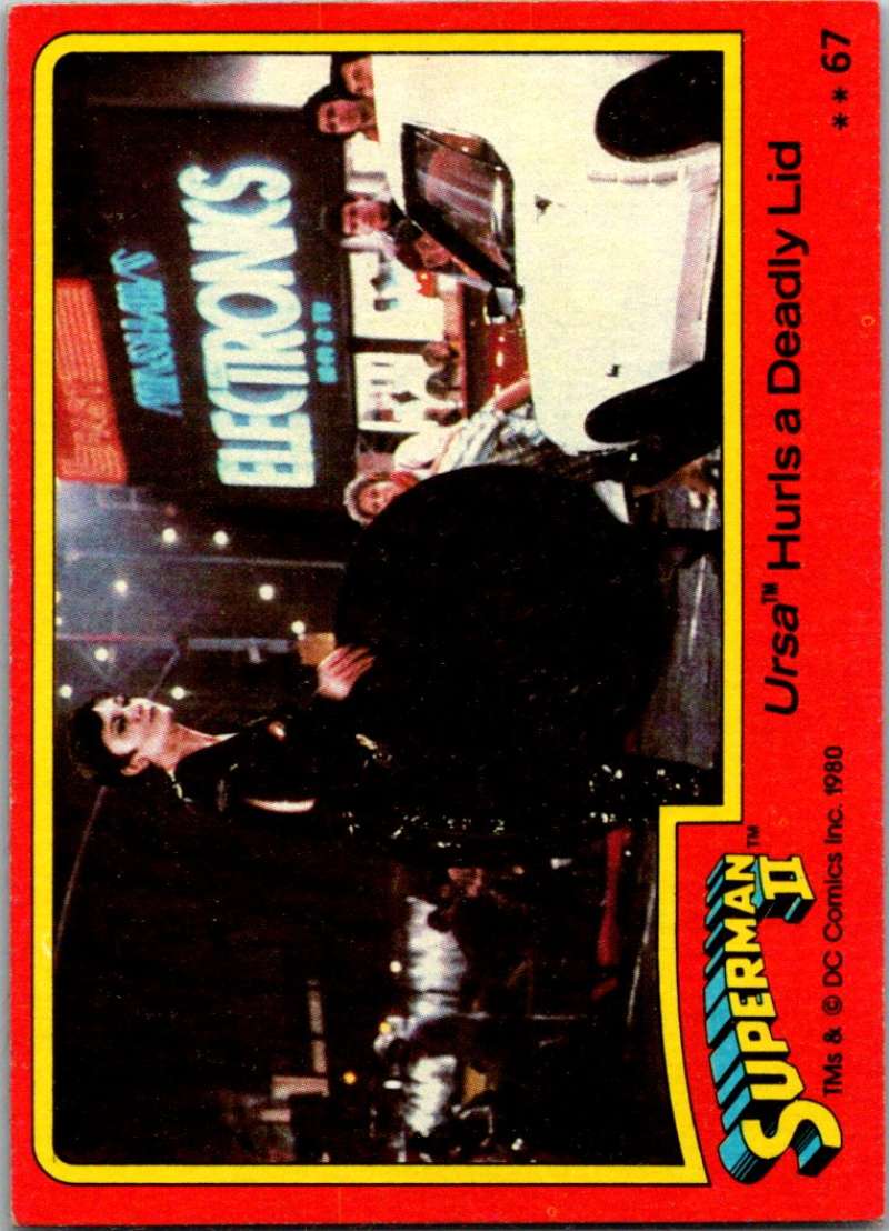 1980 Topps Superman II #67 Ursa Hurls a Deadly Lid Image 1