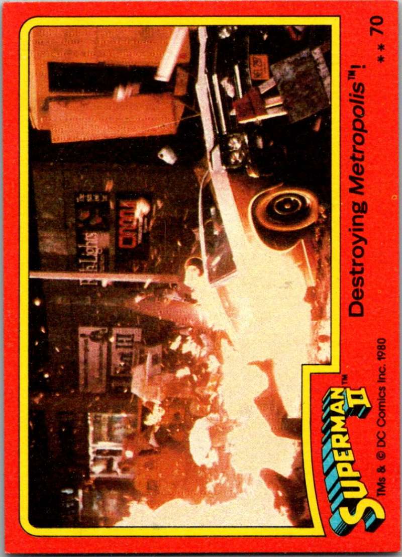 1980 Topps Superman II #70 Destroying Metropolis! Image 1