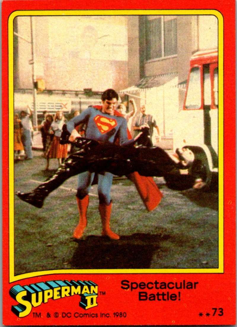 1980 Topps Superman II #73 Spectacular Battle!