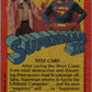 1983 Topps Superman III #1 Title Card Image 2