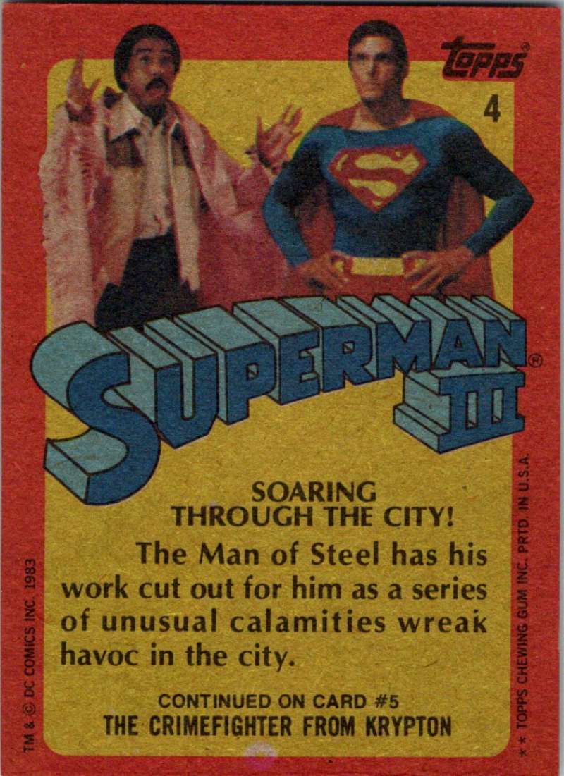 1983 Topps Superman III #4 Soaring through the City! Image 2