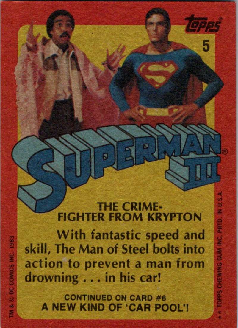 1983 Topps Superman III #5 The Crime-Fighter from Krypton Image 2