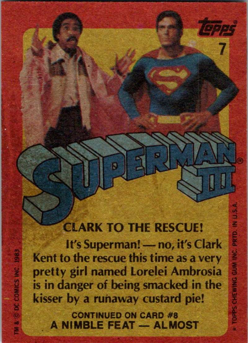 1983 Topps Superman III #7 Clark to the Rescue! Image 2