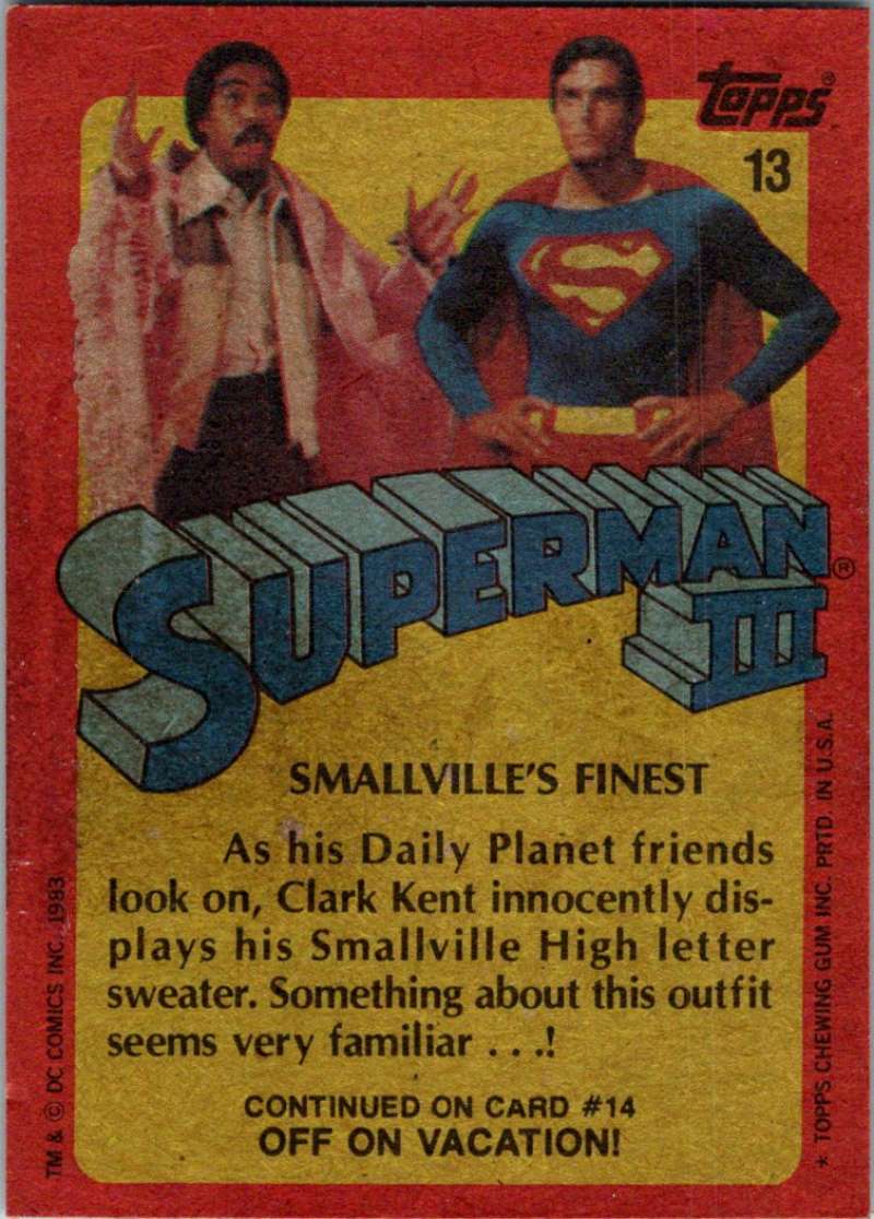 1983 Topps Superman III #13 Smallville's Finest Image 2
