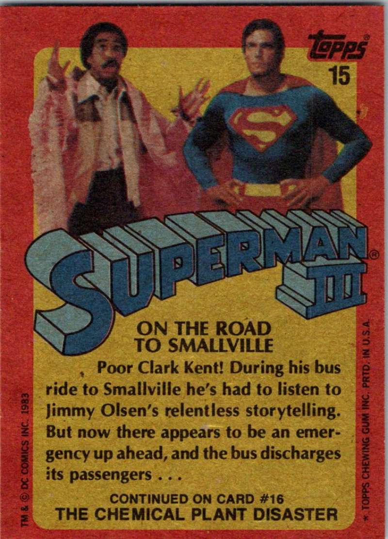 1983 Topps Superman III #15 On the Road to Smallville Image 2