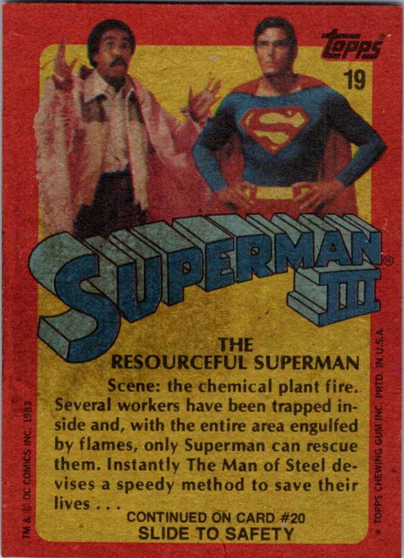 1983 Topps Superman III #19 The Resourceful Superman Image 2