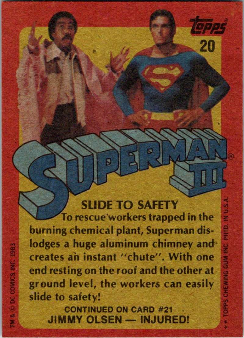 1983 Topps Superman III #20 Slide to Safety Image 2
