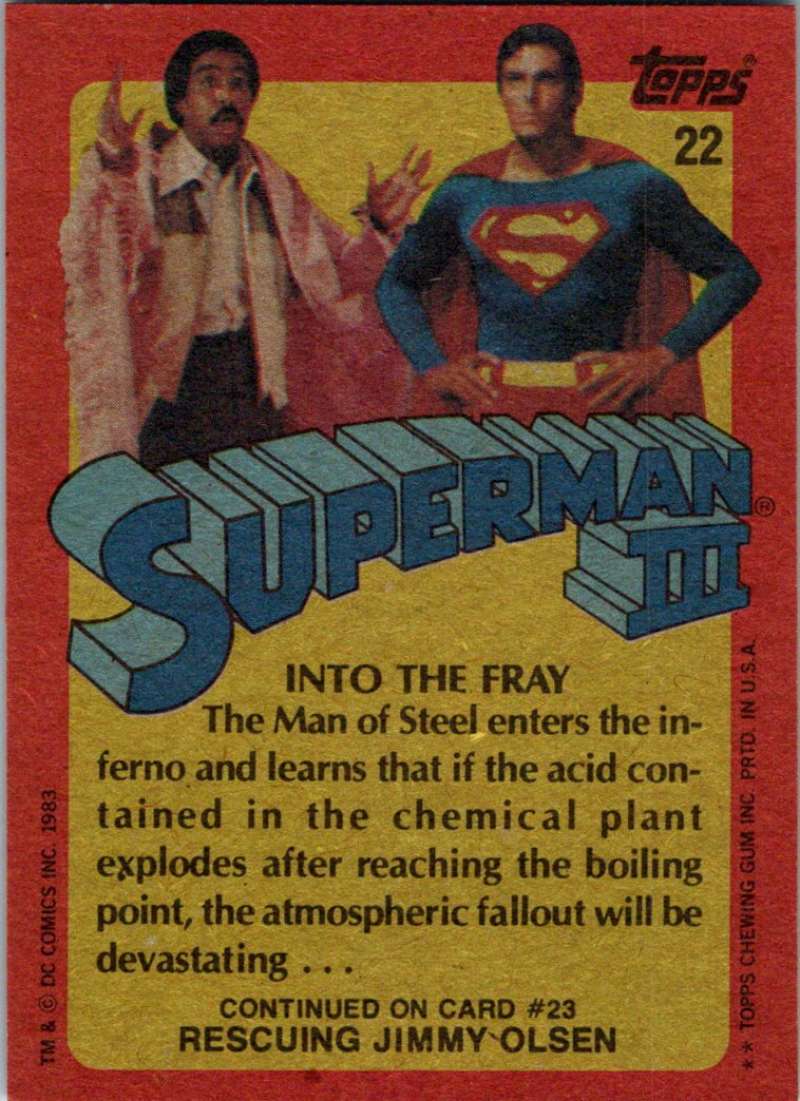 1983 Topps Superman III #22 Into the Fray Image 2