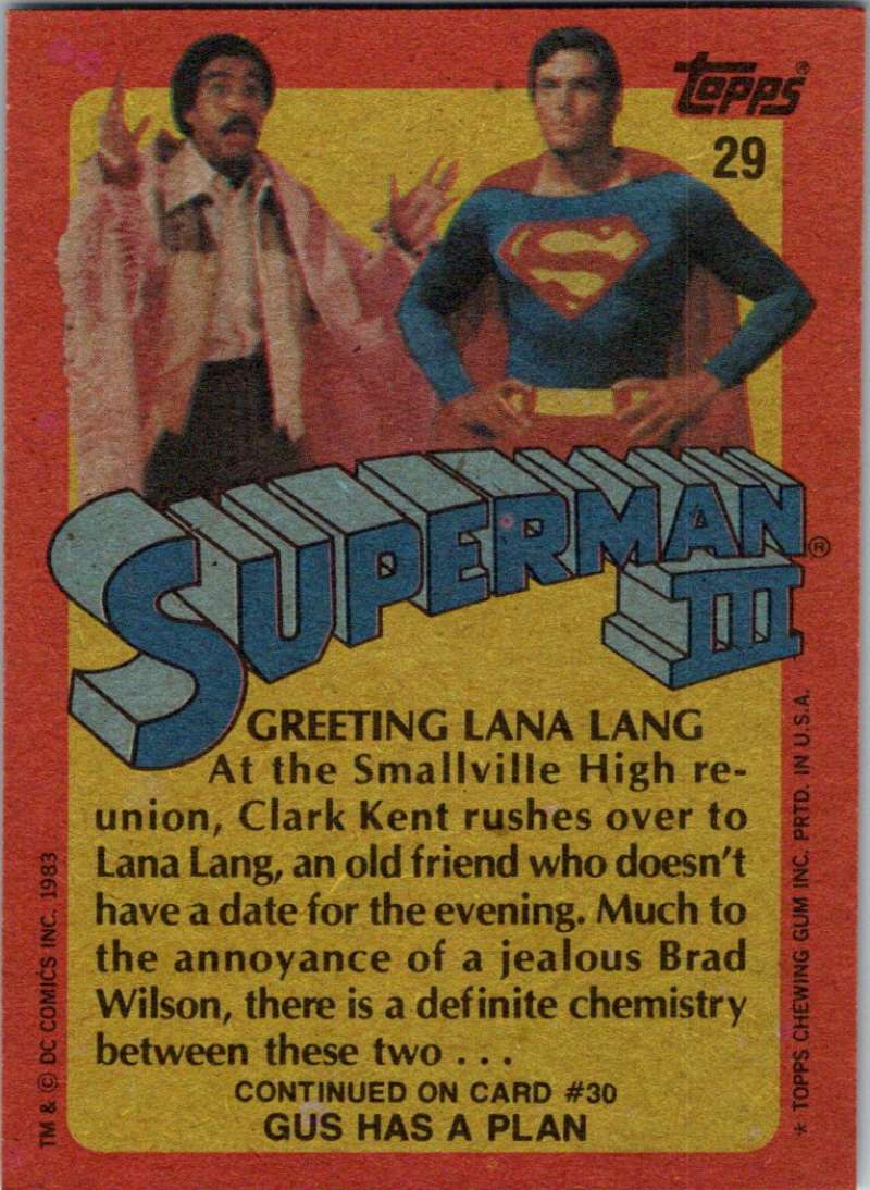 1983 Topps Superman III #29 Greeting Lana Lang Image 2