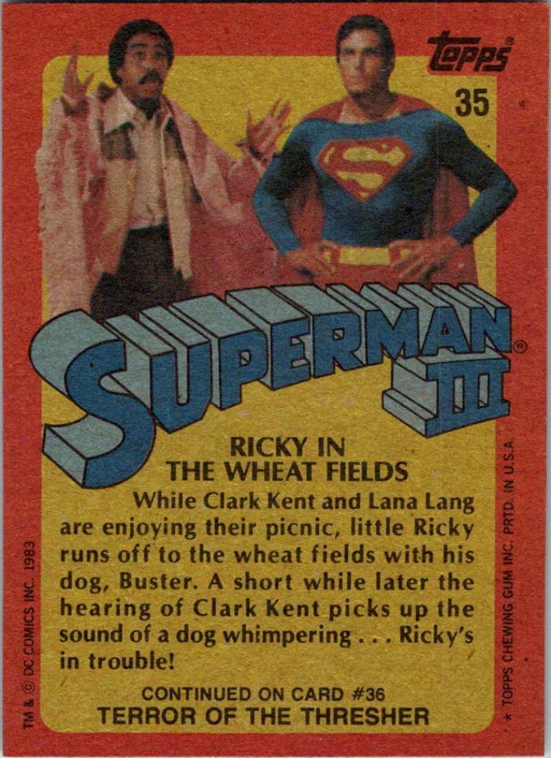 1983 Topps Superman III #35 Ricky in the Wheat Fields