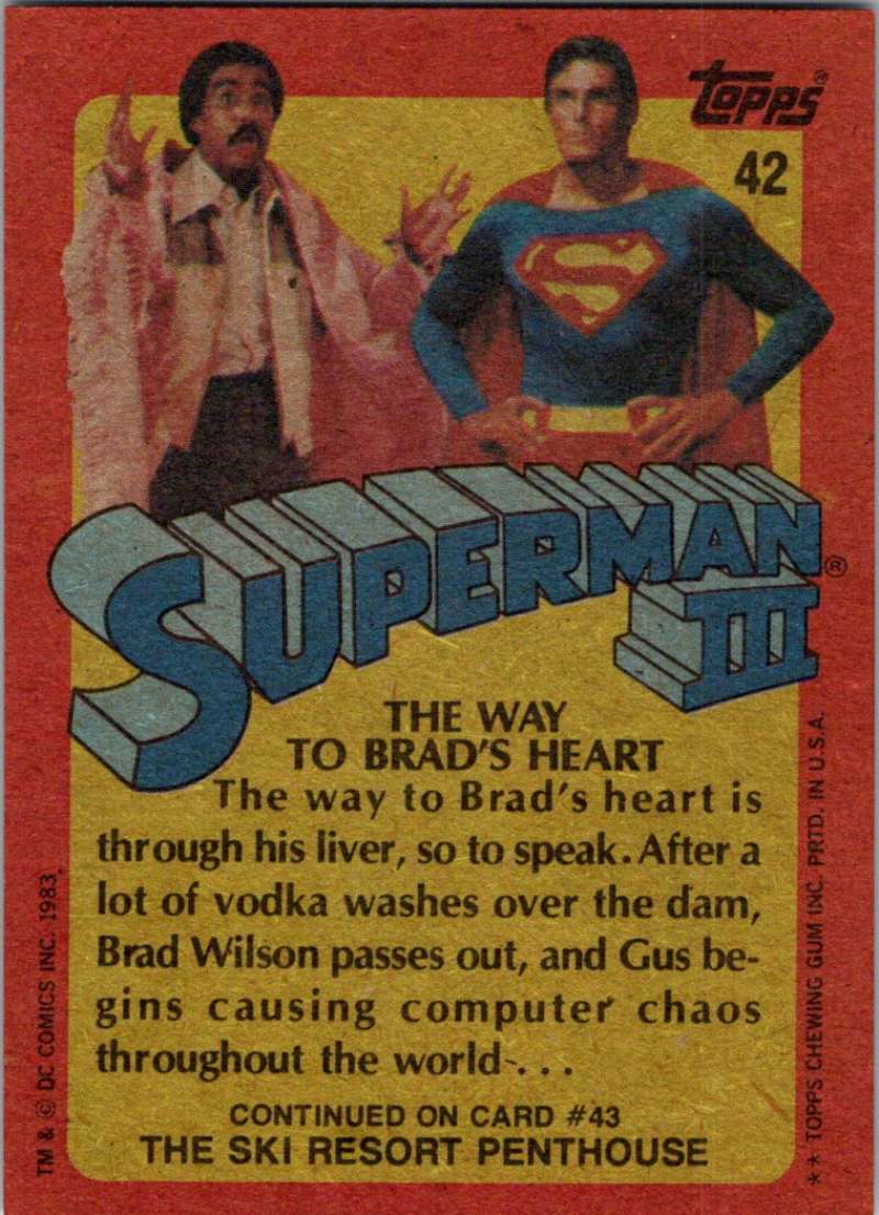 1983 Topps Superman III #42 The Way to Brad's Heart Image 2