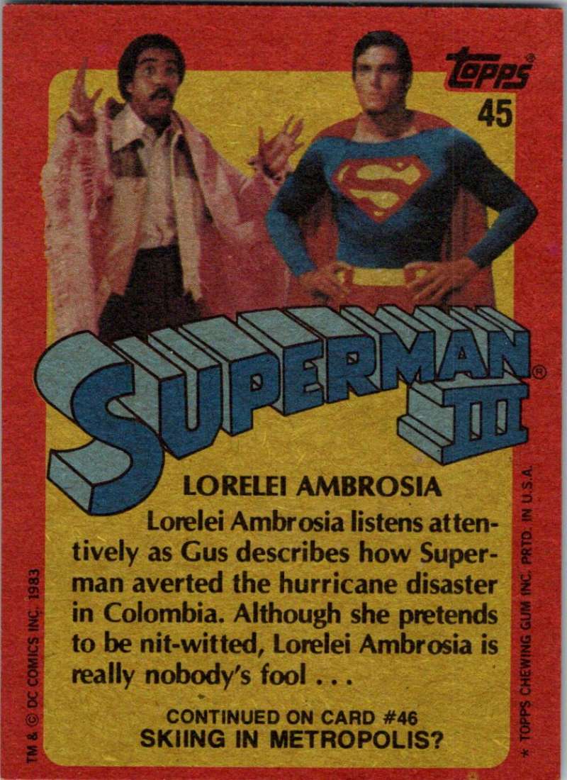 1983 Topps Superman III #45 Lorelei Ambrosia Image 2