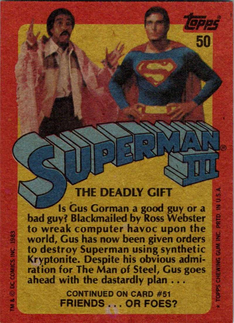 1983 Topps Superman III #50 The Deadly Gift