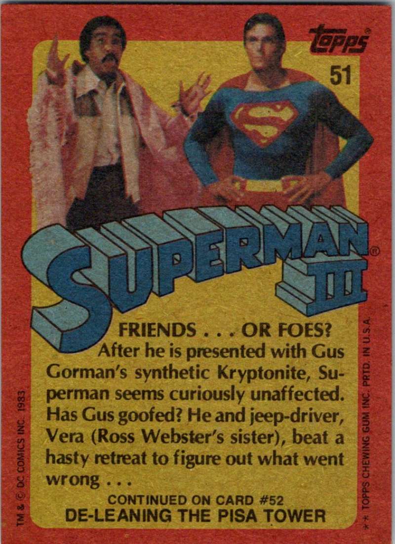 1983 Topps Superman III #51 Friends ... or Foes? Image 2