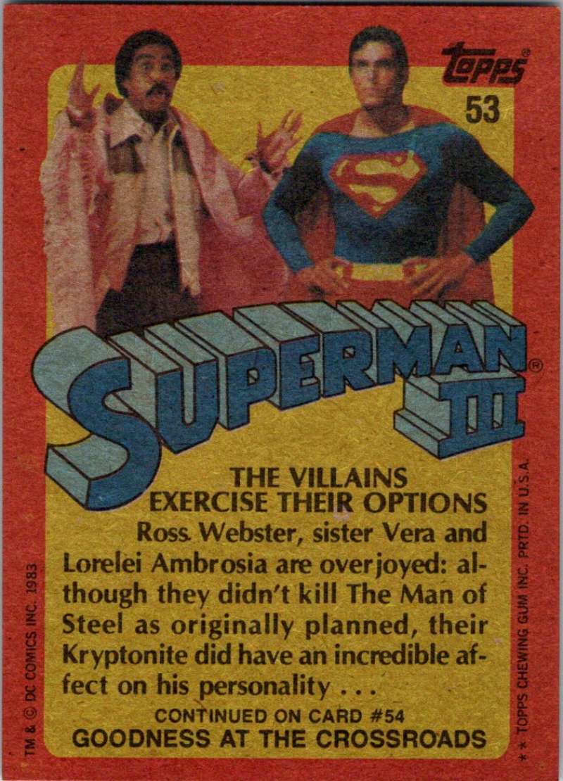 1983 Topps Superman III #53 The Villains Exercise Their Options Image 2