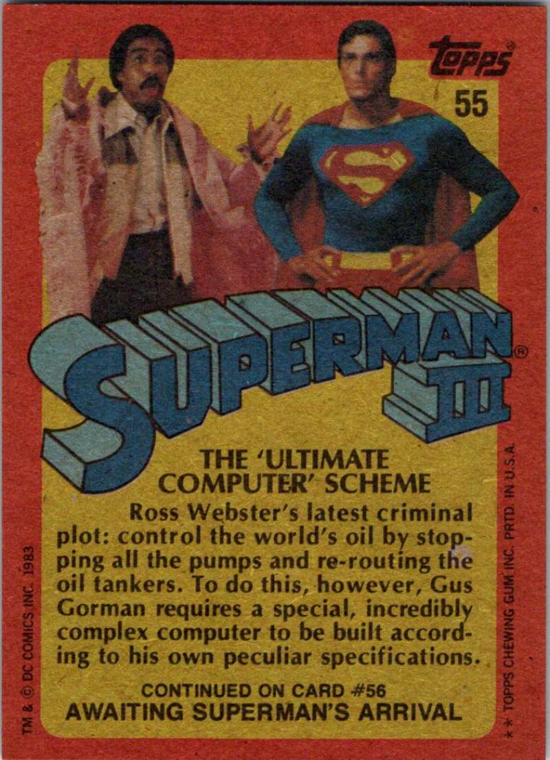 1983 Topps Superman III #55 The 'Ultimate Computer' Scheme Image 2