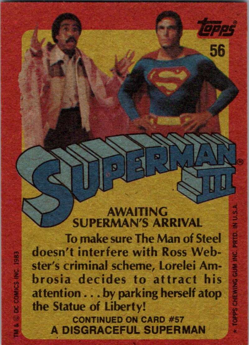 1983 Topps Superman III #56 Awaiting Superman's Arrival Image 2