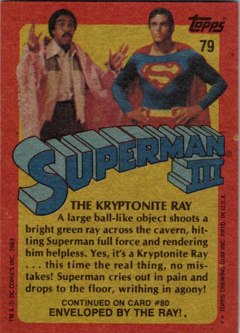 1983 Topps Superman III #79 The Kryptonite Ray Image 2