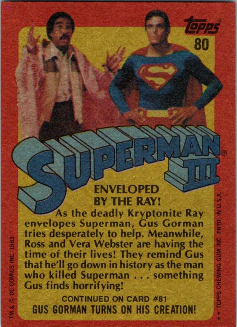 1983 Topps Superman III #80 Enveloped by the Ray! Image 2