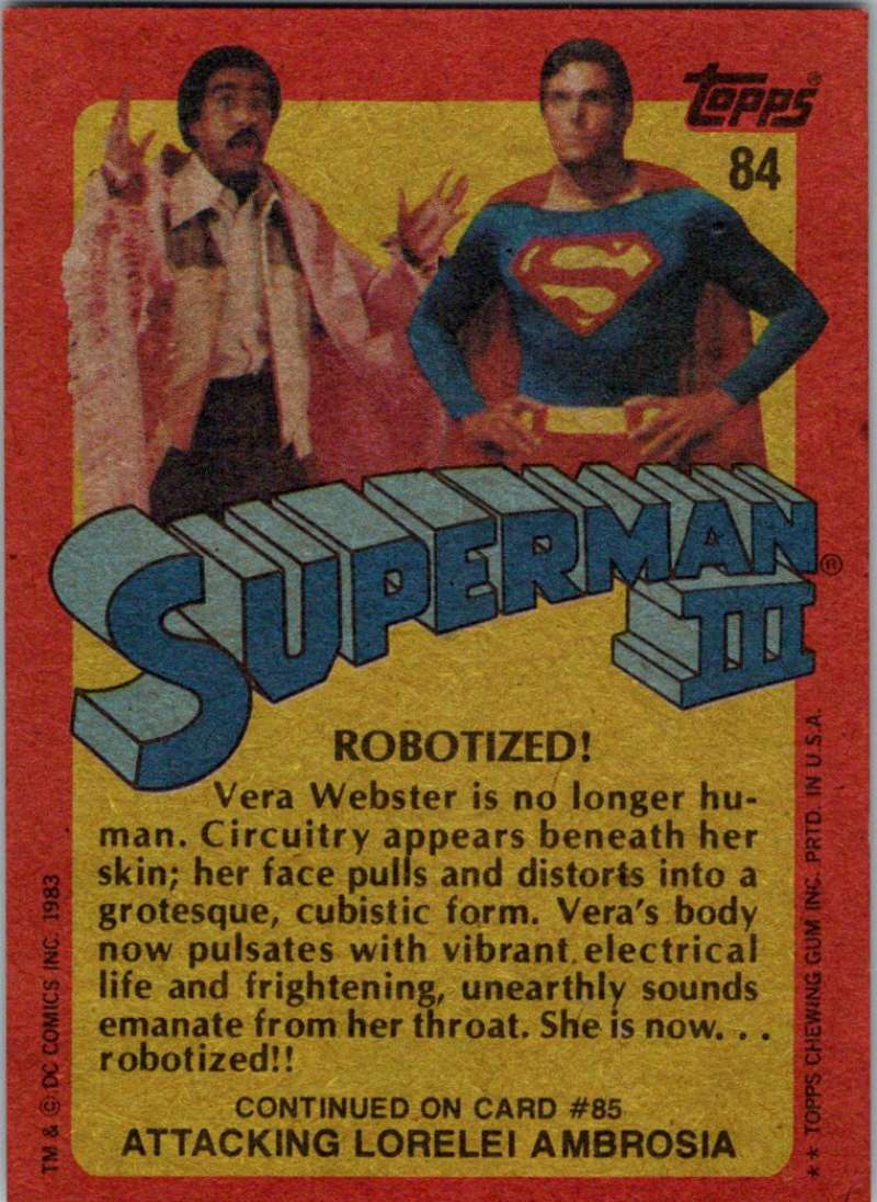 1983 Topps Superman III #84 Robotized! Image 2