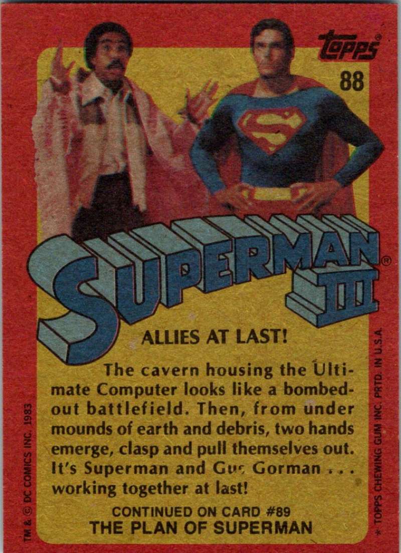 1983 Topps Superman III #88 Allies at Last! Image 2