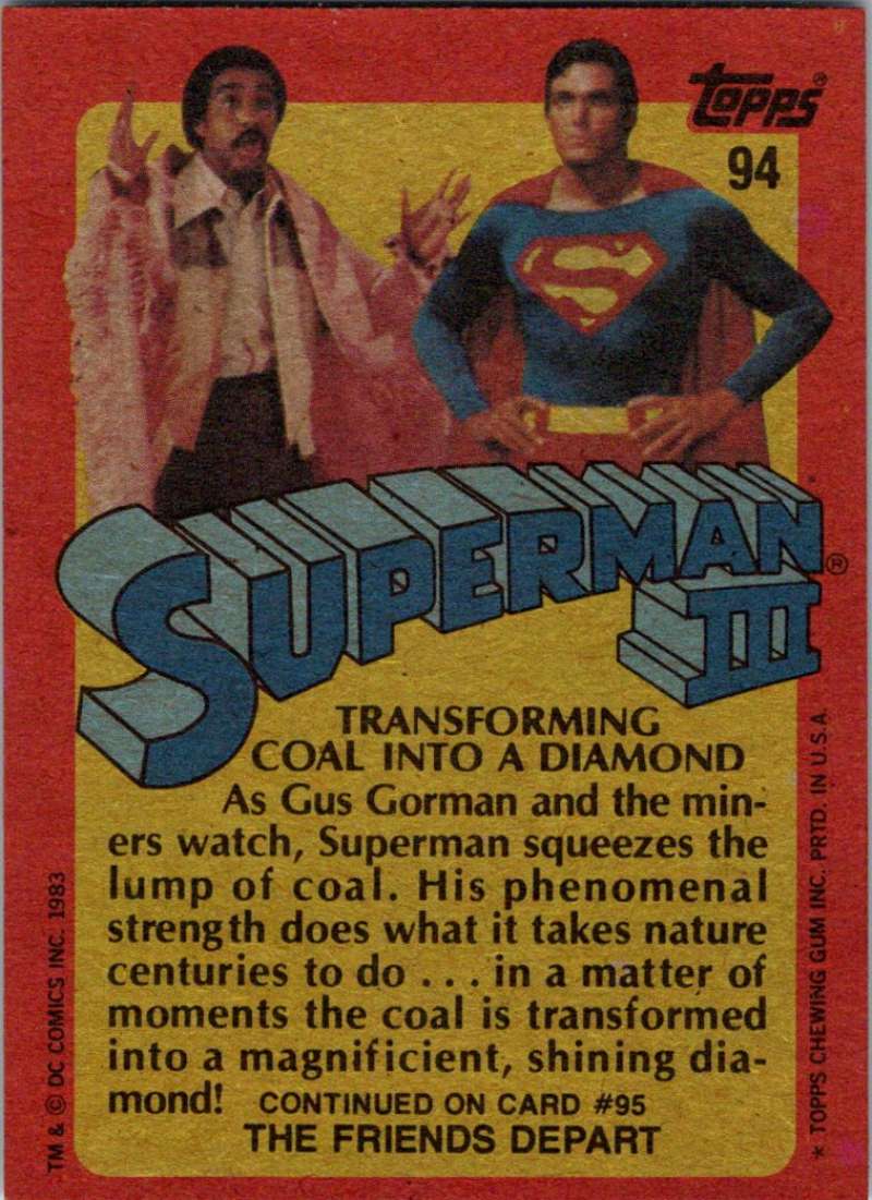 1983 Topps Superman III #94 Transforming Coal into a Diamond Image 2