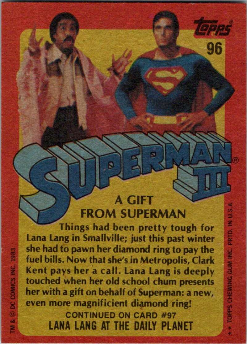 1983 Topps Superman III #96 A Gift from Superman Image 2