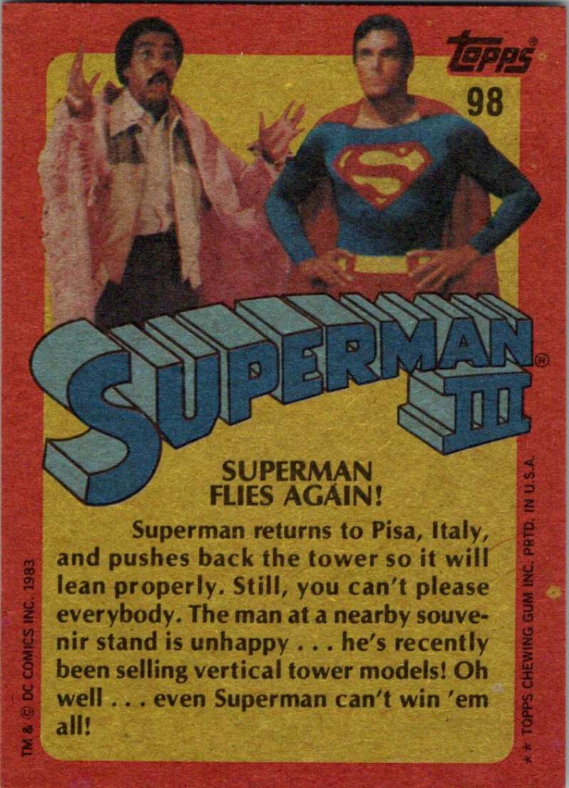 1983 Topps Superman III #98 Superman Flies Again! Image 2