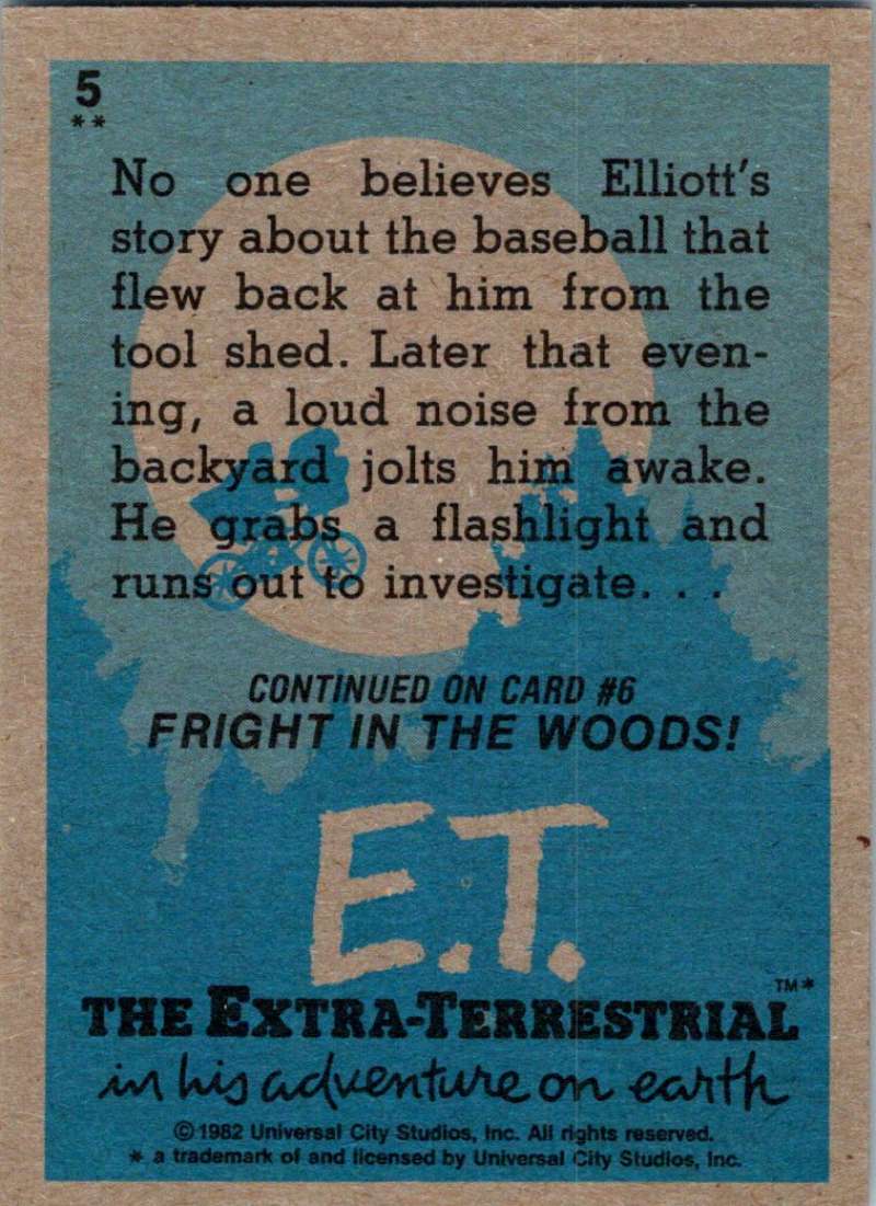 1982 Topps E.T. The Extraterrestrial #5 Elliott's Search Image 2