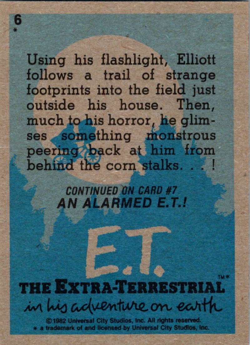 1982 Topps E.T. The Extraterrestrial #6 Fright in the Woods! Image 2