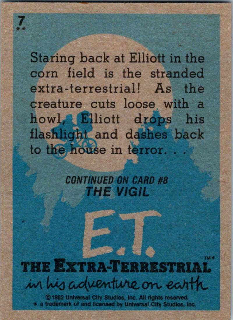 1982 Topps E.T. The Extraterrestrial #7 An Alarmed E.T.! Image 2