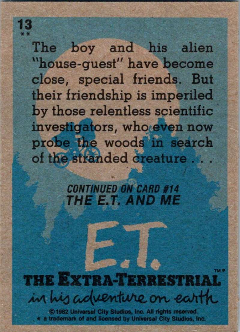1982 Topps E.T. The Extraterrestrial #13 A Boy's Best Friend? Image 2