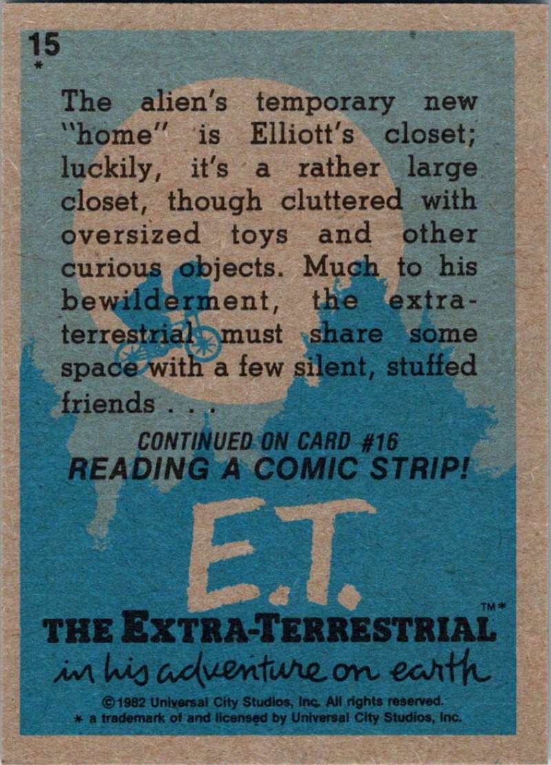 1982 Topps E.T. The Extraterrestrial #15 Among Elliott's Toys Image 2