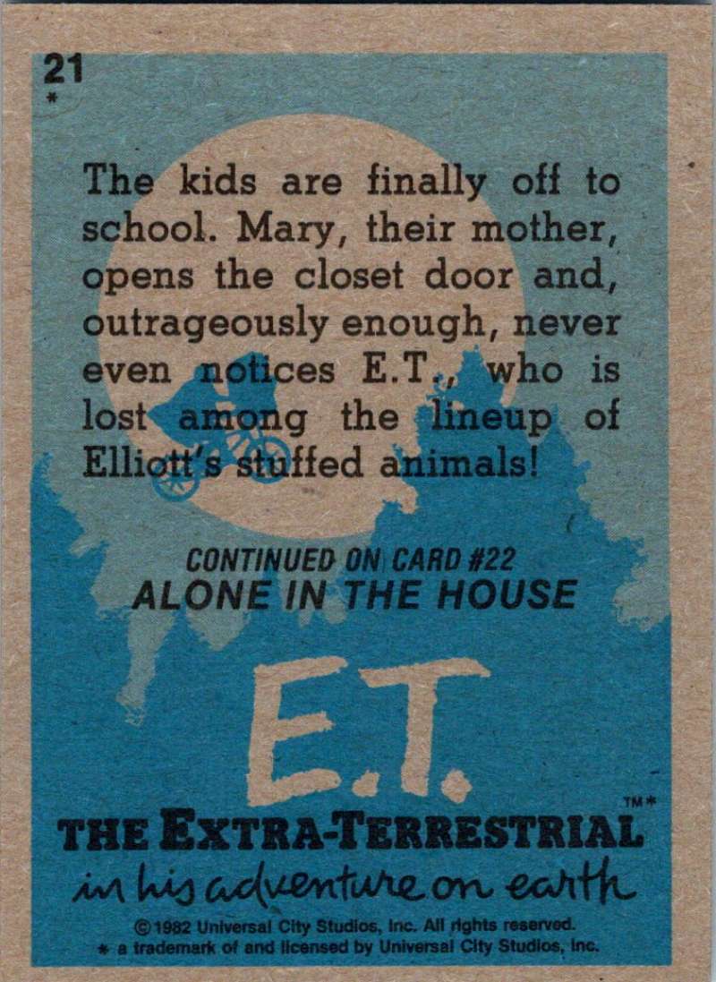 1982 Topps E.T. The Extraterrestrial #21 A Quick Disguise! Image 2