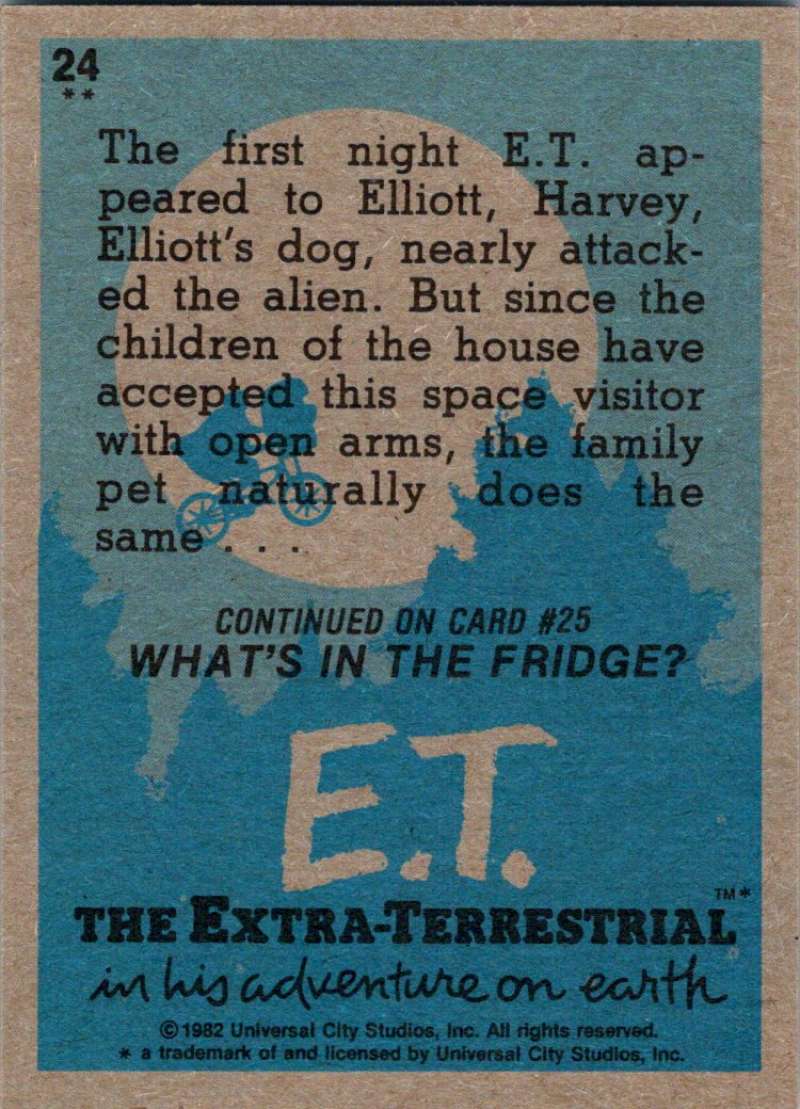 1982 Topps E.T. The Extraterrestrial #24 A New Found Friend! Image 2